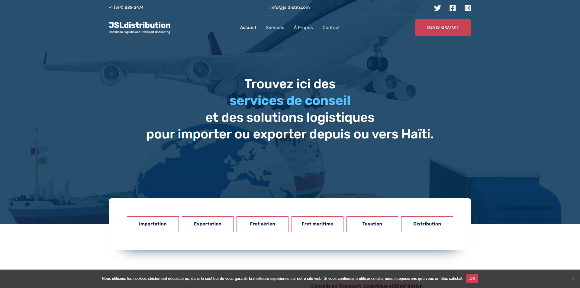 screenshot du site web jsldistro.com