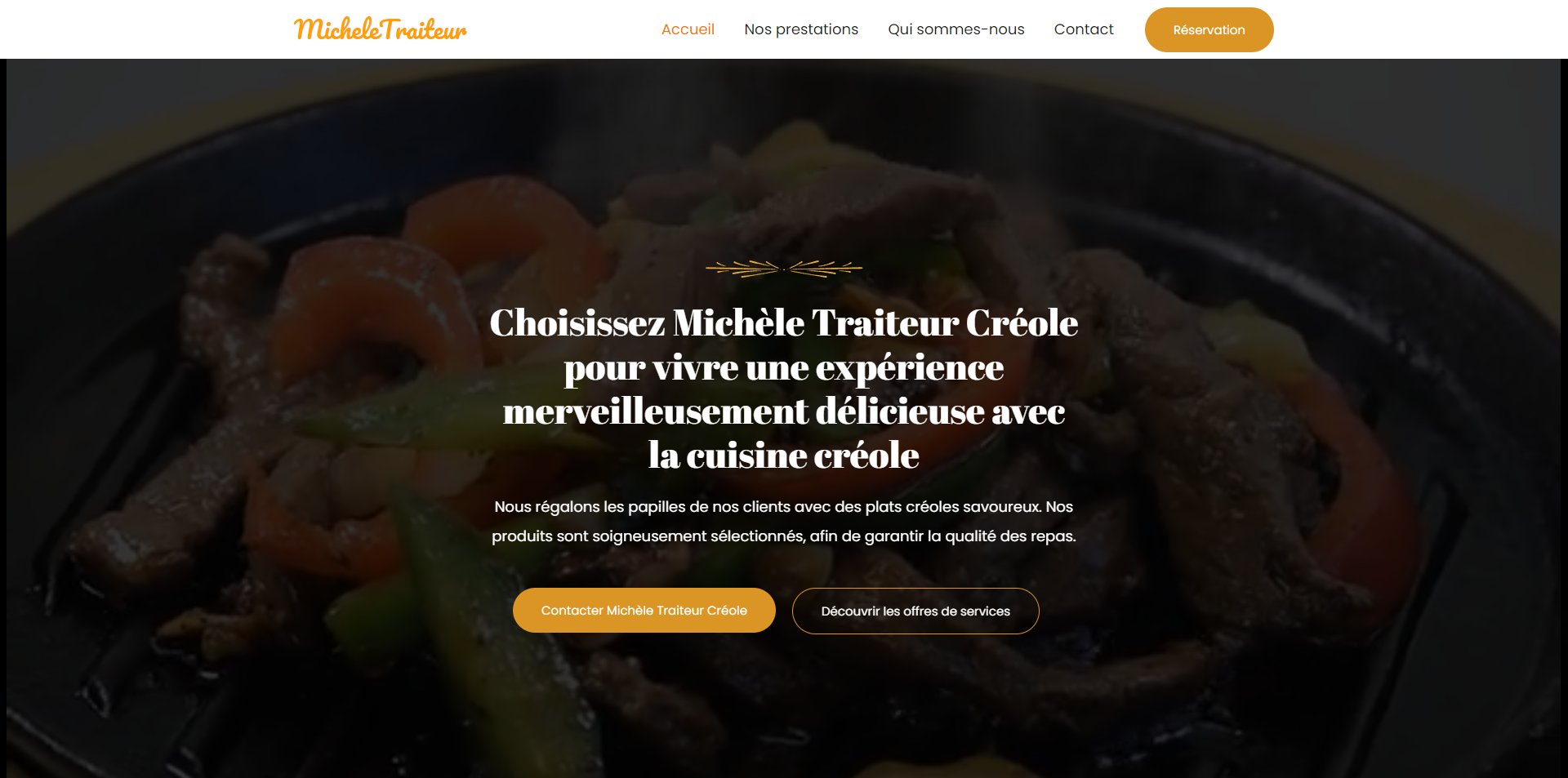 screenshot du site web micheletraiteur.com
